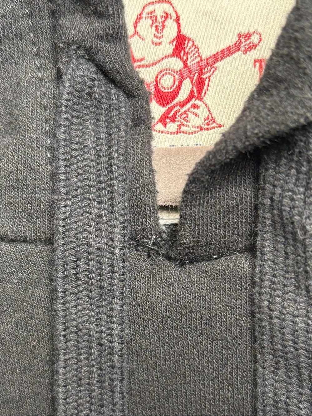 True Religion Men’s Slanted Repeat Logo Pullover Hoodie Black Size XXL (See PtP)